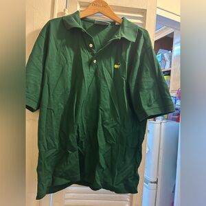 Vintage Masters Polo Shirt Mens L Green Augusta National Golf Shop Slazenger